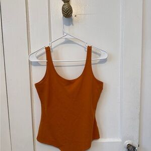 Shinestar Rust Orange Scoop Neck Tank